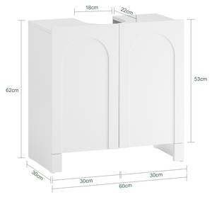 Waschbeckenunterschrank BZR164-W 60 x 62 x 30 cm