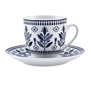 Kaffeetassen-Set Peyker (6er Set) Blau - Weiß - Porzellan - 11 x 11 x 11 cm