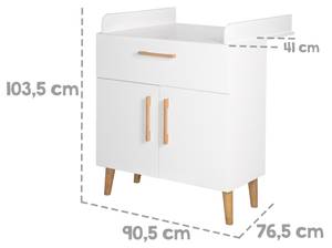 Wickelkommode Mick Weiß - Holzwerkstoff - 77 x 104 x 91 cm