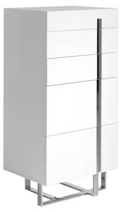 Chiffonnier aus weißem verchromtem Stahl Weiß - Holzwerkstoff - Metall - 60 x 120 x 45 cm
