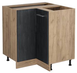 Küchenunterschrank  R-Line 47530 Schwarz - Sonoma Eiche Trüffel Dekor - 76 x 46 cm