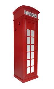 Kleiderschrank "London Telefonzelle" mit Rot - Holzwerkstoff - 55 x 215 x 68 cm