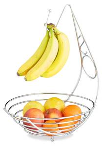 Corbeille à fruits porte bananes Argenté - Métal - 30 x 42 x 32 cm