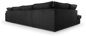 Ecksofa Burla U Schwarz - Holzwerkstoff - 176 x 93 x 398 cm