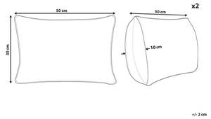 Kissen 2er Set ASARUM Naturfaser - 30 x 10 x 50 cm