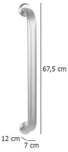 Haltegriff für Behinderte SECURA PREMIUM Silber - Metall - 12 x 7 x 68 cm