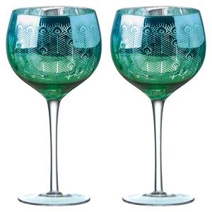 Peacock Gin Gläser 2er Set Glas - 12 x 22 x 12 cm