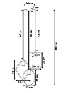 Lampe suspension VOMANO Noir - Métal - 20 x 108 x 20 cm