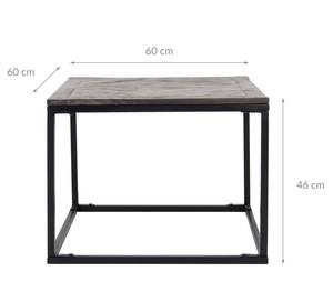 Table d'appoint carrée 60x60cm Gris - Bois massif - 60 x 46 x 60 cm