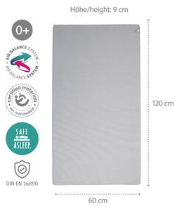 Stubenbettmatratze Air Balance Premium Grau - 60 x 120 cm