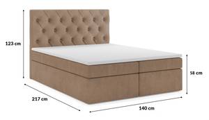 Boxspringbett BLANO 140 cm cm MH09 Braun Braun - Holzwerkstoff - 140 x 123 x 217 cm