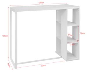 Bartisch FWT39-W Weiß - Holzwerkstoff - 120 x 105 x 49 cm