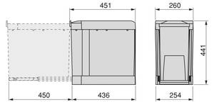 Behälter für Küchen Recycle 3er-Set Grau - Metall - 26 x 44 x 46 cm