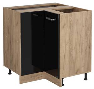 Eckschrank R-Line 46695 Hochglanz Schwarz - Sonoma Eiche Trüffel Dekor