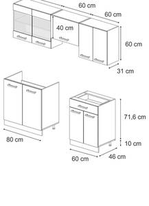 Küchenzeile R-Line 43180 Anthrazit - Hochglanz Schwarz