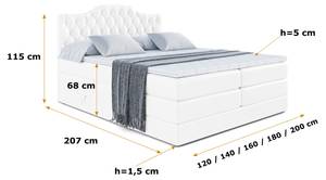 Boxspringbett VILA-1 KING Hochglanz Weiß - Breite: 120 cm