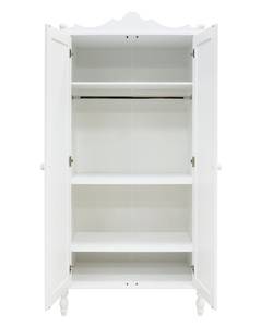 Kleiderschrank Belle Weiß - Massivholz - 95 x 200 x 55 cm