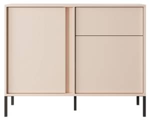 Commode DAST COD104 2D1D Beige - Bois manufacturé - Matière plastique - 104 x 82 x 40 cm