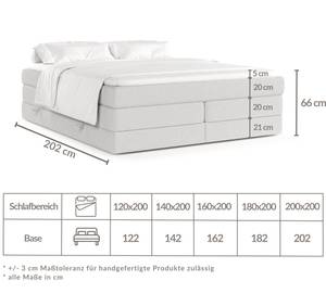 Boxspringbett Oak Beige - Breite: 200 cm