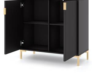 Buffet FLINN SB88 2D Noir - Bois manufacturé - Matière plastique - 88 x 86 x 40 cm