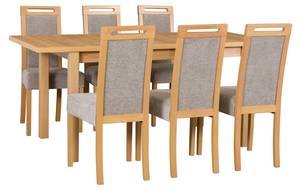 Esszimmer Set ROMA5 7-teilig Braun - Grau - Holzwerkstoff - 140 x 93 x 80 cm