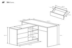 Bureau TEO D139 3D Graphite