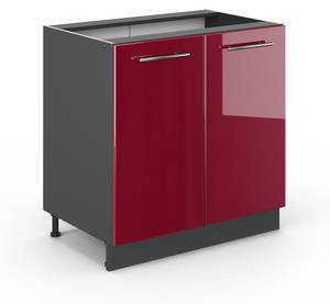 Meuble bas sous-évier Fame-Line 35556 Anthracite - Bordeaux brillant