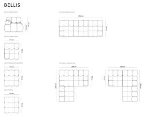 modulares Sofa BELLIS 3 Sitzplätze Schwarz