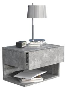 Table de nuit Usal Gris platine brillant - Gris