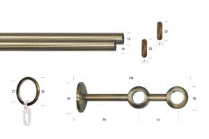 Gardinenstange Esperanca 2 lfg. Messing Matt - Breite: 170 cm