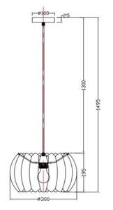 Pendelleuchte SPENCER Schwarz - Grau - Durchmesser Lampenschirm: 30 cm