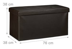 Tabouret pliant similicuir pouf pliable Marron