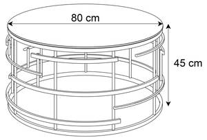 Couchtisch LAVINIO Gold - Holzwerkstoff - 80 x 45 x 80 cm