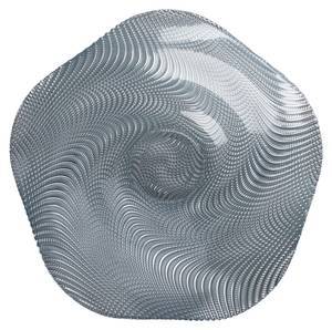 Wirbeltief Schüssel Platin Silber - Glas - 36 x 13 x 36 cm