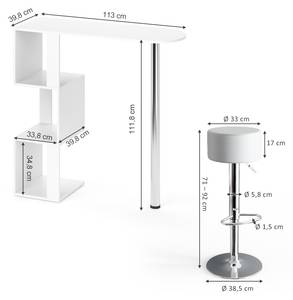 Ensemble de table de bar Vincent 33330 Blanc