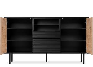 LOFTY Kommode TV/HiFi-Einlage Schwarz - Eiche Dekor