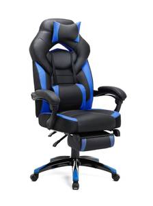 Gaming Stuhl mit Fußstütze Blau