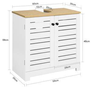 Meuble sous Vasque BZR40-W Blanc - Bois manufacturé - 60 x 59 x 30 cm