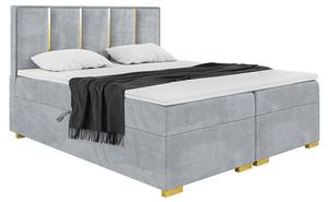 Boxspringbett Antonio Gold Hellgrau - 200 x 214 cm - H4