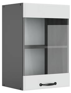 meuble de cuisine haut vitré R-Line Anthracite - Blanc