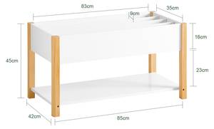 Bibliothèques enfant KMB35-W Blanc - En partie en bois massif - 85 x 45 x 42 cm