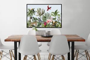 Poster 90x60 Dschungel - Flamingo - Kunststoff - 90 x 60 x 13 cm
