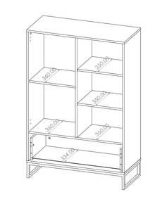 Highboard LENDRI Braun - Weiß - Holzwerkstoff - 90 x 135 x 40 cm