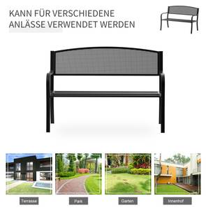 Gartenbank 84B-182BK Braun - Metall - 60 x 87 x 127 cm