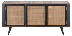 TV Tisch NordicRattan Weiß - Massivholz - 160 x 77 x 45 cm