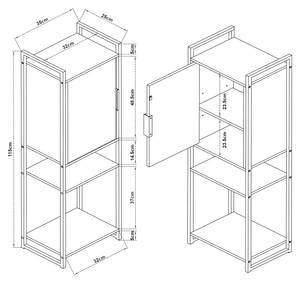 Badezimmerschrank Namsskogan Braun - Holzwerkstoff - 35 x 115 x 25 cm