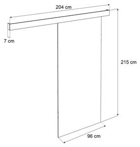 Schiebetür YORK GLOSSY Weiß - Holzwerkstoff - 204 x 215 x 7 cm