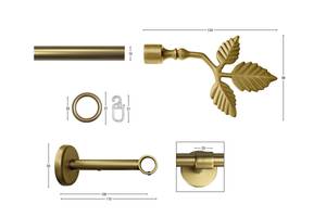 Gardinenstange Rustika 1 lfg. Gold - Breite: 430 cm