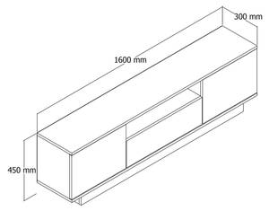 Fernsehschrank Dnicolin Weiß - Holzwerkstoff - 30 x 45 x 160 cm