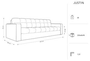 Sofa JUSTIN 4 Sitzplätze Beige